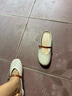 卡帝樂(lè)鱷魚(yú)（CARTELO）拖鞋女夏外穿包頭真皮低跟女鞋2025新款夏季平底涼拖鞋軟皮半拖鞋 米白 37 曬單實(shí)拍圖