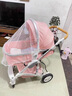 HEGERBABY高景觀嬰兒推車可坐可躺提籃三合一雙向新生兒兒童推車輕便折疊 珀爾粉（銀管） 曬單實拍圖