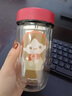 樂扣樂扣（LOCK&LOCK）雙層玻璃杯隔熱泡茶杯茶水分離感女學(xué)生杯子可愛少女便攜水杯 可愛女孩雙層杯玻璃杯350ml紅蓋 曬單實(shí)拍圖