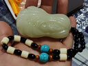 春龍冰種玉石白菜手把件 男女款玉石手玩件方解石玉附證書 把件長(zhǎng)5.5厘米左右 曬單實(shí)拍圖