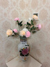 范爺家三頭牡丹仿真花5支客廳假花絹花玫瑰餐桌花藝裝飾高級(jí)感擺件攝影 曬單實(shí)拍圖