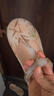 維布倫（VEBLEN）大碼洞洞鞋女防滑夏季沙灘鞋媽媽涼鞋軟底果凍鞋輕便包頭瑪麗珍 6035清雅翠竹金色 38 曬單實拍圖