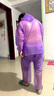 雨衣雨褲套裝女士長(zhǎng)款全身防暴雨防水雨服男電動(dòng)車分體式雨衣 圓點(diǎn)藍(lán)【雙帽檐+大口袋+加 小號(hào)【150cm-165cm】 曬單實(shí)拍圖