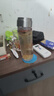 希諾（HEENOOR）雙層PC塑料杯帶蓋便攜杯子雙層隔熱大容量泡茶杯防摔戶外旅行水杯 本色 XN-8108 390ML 曬單實(shí)拍圖