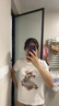 妖精的口袋白色印花短袖t恤女2025年夏季新款設計感正肩休閑上衣 幻想白色 M 曬單實拍圖