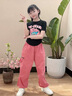 G.DUCKKIDS小黃鴨童裝女童套裝夏裝2024新款兒童裝短袖工裝褲卡通純棉兩件套 黑粉套裝 130 (建議120cm 8-9歲左右)cm 曬單實拍圖