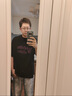 WE11DONE小眾粉墨鉆字母情侶短袖男寬松T恤純棉300g/m寬松甜美印 咖啡色 M 曬單實(shí)拍圖