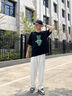 LOMBT闊腿休閑褲男秋季肌理感寬松百搭彎刀顯瘦長(zhǎng)褲子TK25白色M 曬單實(shí)拍圖