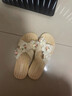 COSMICKISS沙灘拖鞋海邊度假?zèng)鲂赏獯┢降淄吓畷r(shí)尚花朵仙女拖鞋沙灘風(fēng)防滑 杏色【38-39碼】 曬單實(shí)拍圖