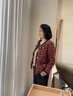 恰凡（QIAFAN）中年媽媽秋裝小香風短款外套新款中老年女裝春秋款貴夫人氣質上衣 FdZ4Z 棗紅色-外套 3XL  (適合131-145斤) 曬單實拍圖