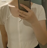 雪茜曼瑜伽服上衣女夏季帶胸墊速干健身衣普拉提訓練運動短袖T恤 曬單實拍圖