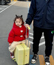 G.DUCKKIDS小黃鴨兒童棉服秋冬加厚女童棉襖0-3歲嬰兒衣服寶寶棉衣加絨外套 紅色 90 尺碼1~2歲【 80-90cm】 曬單實(shí)拍圖