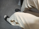 卡賓【華夫格面料】薄款撞色寬松運動直筒休閑褲男 駝色25 曬單實拍圖