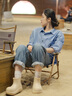 BEYS小丑鞋短靴女2025新款爆款厚底增高雨鞋靴子女款 沙色  40 曬單實拍圖