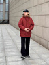 Teenie Weenie Men小熊男裝輕戶外風三防可拆卸貉子毛輕盈派克羽絨服 深紅色 S 曬單實拍圖
