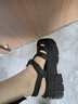 斯凱奇（Skechers）涼鞋女士夏季2025新款厚底羅馬鞋包頭透氣高跟休閑涼拖鞋111617 曬單實拍圖