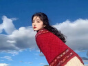 啄木鳥披肩女士夏季薄款民族風(fēng)披肩空調(diào)房保暖針織披肩外搭氣質(zhì)披肩斗篷 酒紅色 曬單實拍圖
