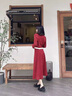 AIGOUGRT法式連衣裙女秋季2025年新款衣服韓版甜美氣質(zhì)長(zhǎng)袖兩件套裝裙子 紅色 S 曬單實(shí)拍圖