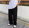 啄木鳥(niǎo)褲子男春夏季新款男士純色直筒休閑褲青少年垂感西褲男生運動(dòng)長(cháng)褲 黑色 XL 曬單實(shí)拍圖