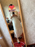 三彩2025春季新款萊賽爾連衣裙A字裙吊帶裙兩件套長(zhǎng)裙女 米白色 L 165/88A 曬單實(shí)拍圖