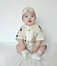 G.DUCKKIDS寶寶包屁衣夏季中國(guó)風(fēng)盤扣唐裝超萌可愛(ài)嬰兒連體衣夏裝洋氣百日服 熊貓竹子短爬+小熊帽 90cm 曬單實(shí)拍圖