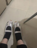 百麗芭蕾風(fēng)瑪麗珍鞋女25夏新舒適低跟休閑鞋B2624BQ5 銀色 36 曬單實(shí)拍圖