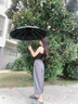 JCZS德國品牌反向防曬傘防紫外線晴雨兩用遮陽雙層黑膠長柄自動高顏值 藏青色【全自動合金骨架晴雨 8骨 曬單實拍圖