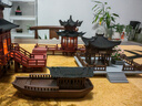 帶燈微景觀(guān)建筑行云閣涼亭帶燈古風(fēng)建筑水陸?hù)~(yú)缸沙盤(pán)造景帶燈房子 紅色 曬單實(shí)拍圖