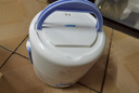LOTOR 電熱飯盒插電可保溫加熱飯盒自熱蒸煮熱電飯飯煲上班族帶飯辦公室蒸飯器 1.6L 藍(lán)色餐具款 曬單實(shí)拍圖
