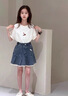 G.DUCKKIDS2025新款夏季甜美蕾絲邊牛仔半身裙女童百搭時(shí)尚短裙公主裙 牛仔半身裙 120 cm 曬單實(shí)拍圖