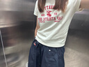 Gap女裝2025夏季新款撞色圓領趣味印花logo常規(guī)短袖T恤上衣766159 象牙白 S (160/80A) 亞洲尺碼 曬單實拍圖