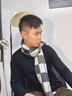 CEIVER KINES圍巾男冬季新款保暖男士圍脖羊毛生日禮物送男友老公高級禮盒裝 609-001淺灰 曬單實(shí)拍圖