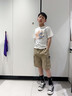 班尼路童裝兒童夏季套裝男童夏裝2025年男孩韓版帥氣短袖t恤上衣工裝褲 白BN夏日海浪+紫BN魔術(shù)貼 130 【推薦體重45-56斤】 曬單實(shí)拍圖