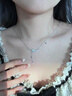 珠汐s999足銀花間蝴蝶項鏈女時尚百搭鋯石鎖骨鏈流蘇520情人節(jié)禮物 刻字【精美禮盒】999純銀項鏈 曬單實拍圖