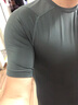 安德瑪（Under Armour）HeatGear  Armour男子訓練運動(dòng)短袖緊身衣1361518 桃灰色012 L 曬單實(shí)拍圖