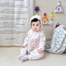 班喜迪嬰兒衣服秋裝嬰幼兒連體衣寶寶超萌哈衣爬服小月齡公主外出服春秋 粉色 80cm 曬單實(shí)拍圖
