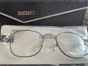 精工眼鏡框SEIKO男女款【約8克】超輕全框β鈦近視鏡架HO3097 49mm 173 黑框銀腿 單獨鏡框 曬單實(shí)拍圖