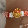 周大生腕美黃金轉運珠狐貍熒光琺瑯小紅狐硬金七夕情人節(jié)禮物送女友 抱月狐轉運珠-0.90g 贈心想事橙手繩&熒光燈 曬單實拍圖