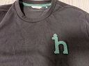 哈吉斯（HAZZYS）男裝 2025夏季新款休閑重磅大Logo寬松圓領(lǐng)短袖T恤男ASTZE0CBX70 黑色BK L （175/96A 48） 曬單實(shí)拍圖