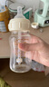 新生兒奶瓶玻璃防脹氣防嗆離乳0-3月仿母乳奶嘴200ml加清潔劑 曬單實(shí)拍圖