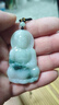 鳳禧珠寶翡翠玉觀(guān)音吊墜男士款天然飄花玉觀(guān)音菩薩玉佩送男友生日禮物 曬單實(shí)拍圖