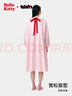 野獸派家居（tbh）三麗鷗Hello Kitty天絲棉家居睡裙四季可外穿長(zhǎng)袖睡衣女 天絲棉長(zhǎng)款家居裙 粉紅條紋 S 曬單實(shí)拍圖