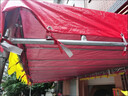 TLXT斜面雨棚酒席帳篷店鋪門面大型四腳傘商店大排檔餐飲車棚防雨遮陽 4米寬x5米長斜面(4個腳柱) 曬單實拍圖
