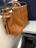 菲安妮（FION）女包托特包女植鞣軟皮單肩包手提包大容量休閑情人節禮物 焦糖棕-中款 曬單實(shí)拍圖