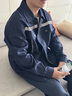 京創(chuàng)輝煌工作服套裝男秋冬長袖反光條車間汽修物業(yè)工地工程服勞保服工裝褲 【套裝】藏藍色 S (160) 曬單實拍圖