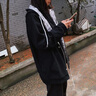 NYING美式撞色連帽開衫外套男春秋季新款潮牌格子重磅大碼寬松衛(wèi)衣上衣 灰色 XL (125-140斤） 曬單實拍圖