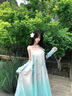棉致法式漸變藍(lán)吊帶連衣裙女夏季2025新款小個(gè)子顯瘦氣質(zhì)度假風(fēng)長(zhǎng)裙 01836米白色漸變藍(lán)【高品質(zhì)52】 M 100-120斤 曬單實(shí)拍圖