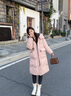 鴨鴨羽絨服女中長(zhǎng)款2025年冬季新款時(shí)尚休閑加厚連帽韓版撞色百搭外套 粉色 M (建議100-120斤) 曬單實(shí)拍圖