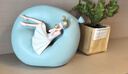 集思美北歐輕奢吹泡泡女孩坐氣球擺件客廳臥室書(shū)房電視柜裝飾工藝品擺設(shè) 蒂芙尼綠 曬單實(shí)拍圖