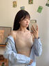 浪莎掛脖美背內(nèi)衣女小胸聚攏胸罩隱形無(wú)痕吊帶背心一體式性感露背文胸 曬單實(shí)拍圖